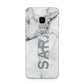 Personalised Clear Name See Through Grey Marble Samsung Galaxy S9 Case