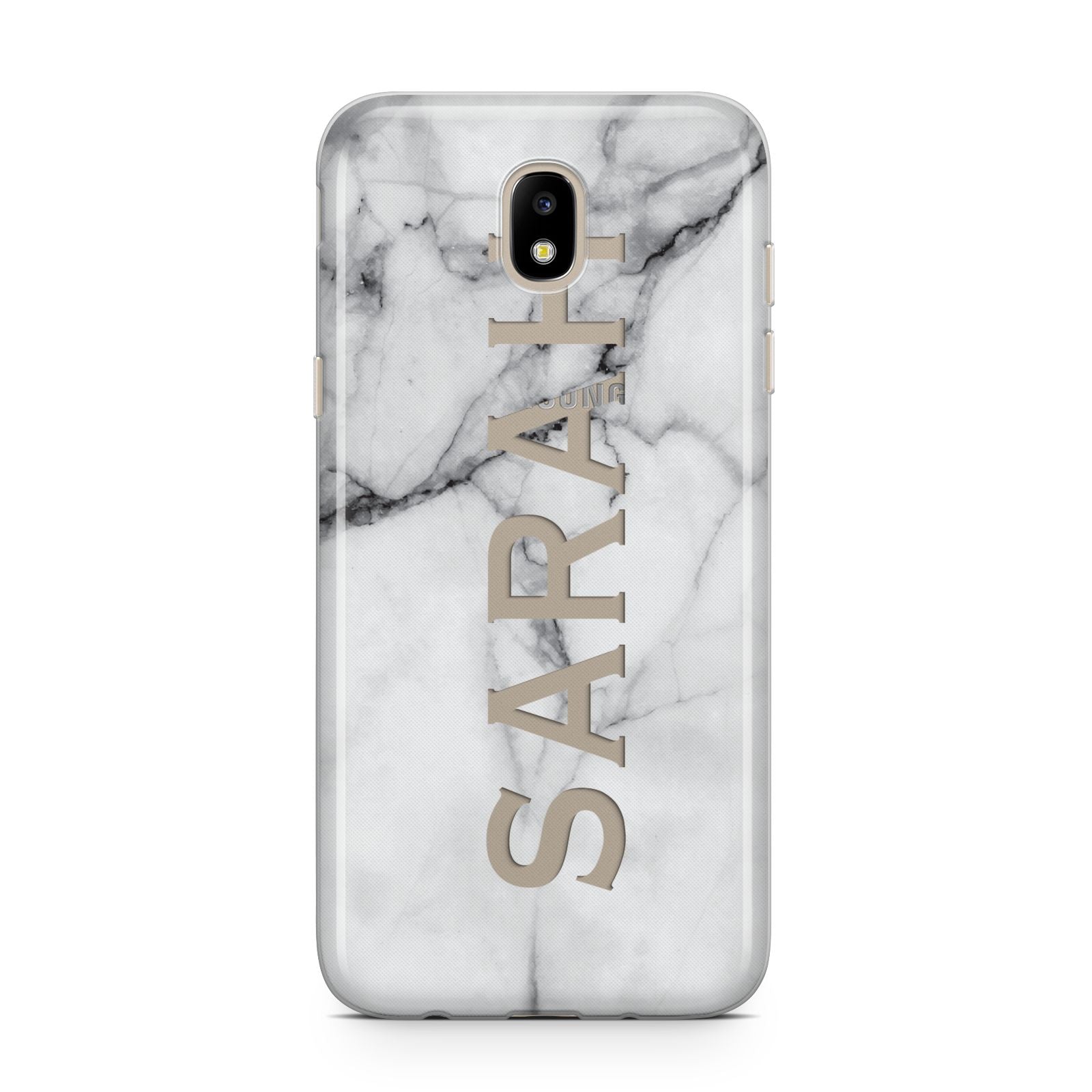 Personalised Clear Name See Through Grey Marble Samsung J5 2017 Case