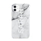 Personalised Clear Name See Through Grey Marble iPhone 11 3D Tough Case