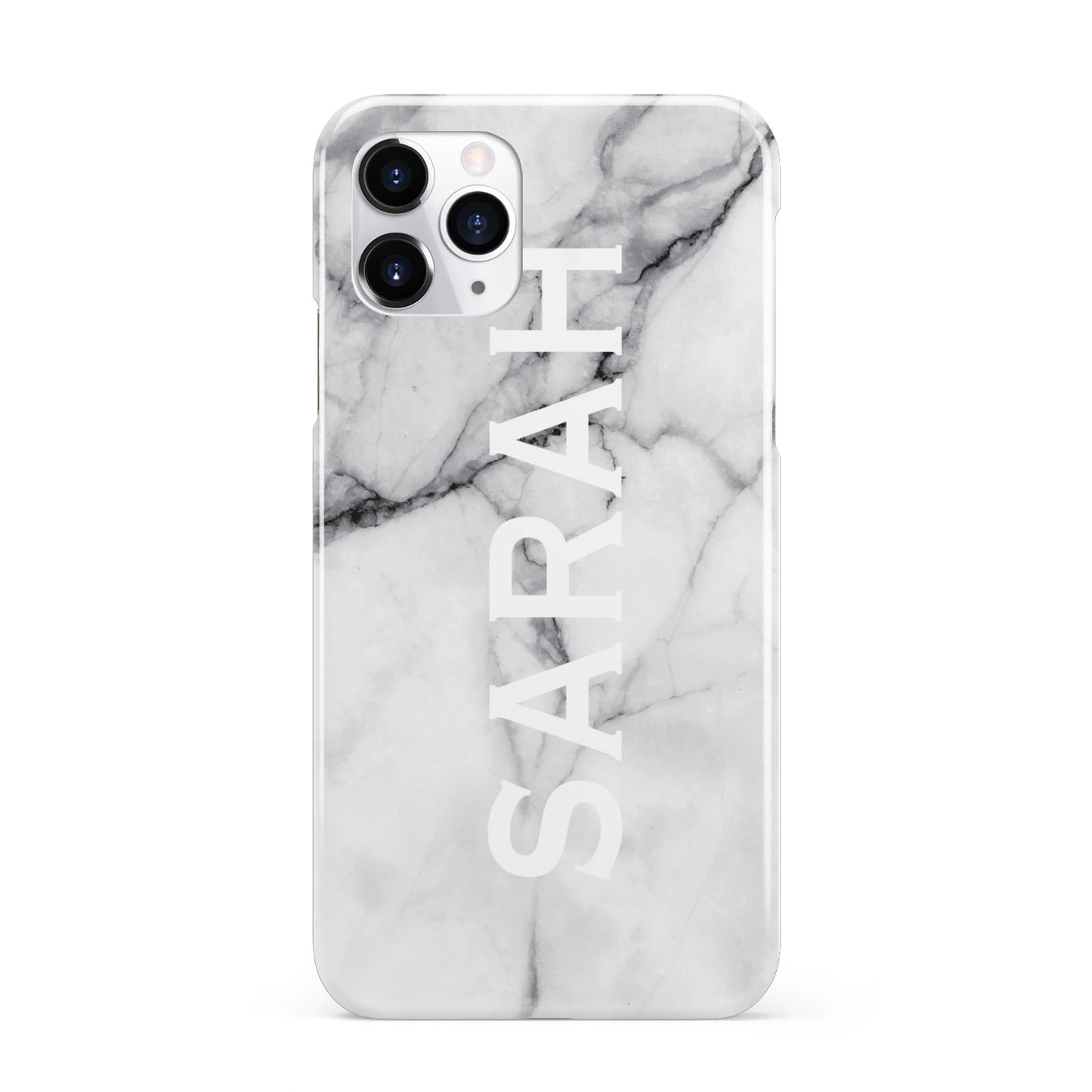 Personalised Clear Name See Through Grey Marble iPhone 11 Pro 3D Snap Case