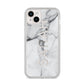 Personalised Clear Name See Through Grey Marble iPhone 14 Plus Clear Tough Case Starlight