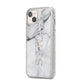 Personalised Clear Name See Through Grey Marble iPhone 14 Plus Glitter Tough Case Starlight Angled Image