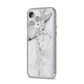 Personalised Clear Name See Through Grey Marble iPhone 14 Pro Max Clear Tough Case Silver Angled Image