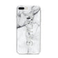 Personalised Clear Name See Through Grey Marble iPhone 8 Plus Bumper Case on Silver iPhone