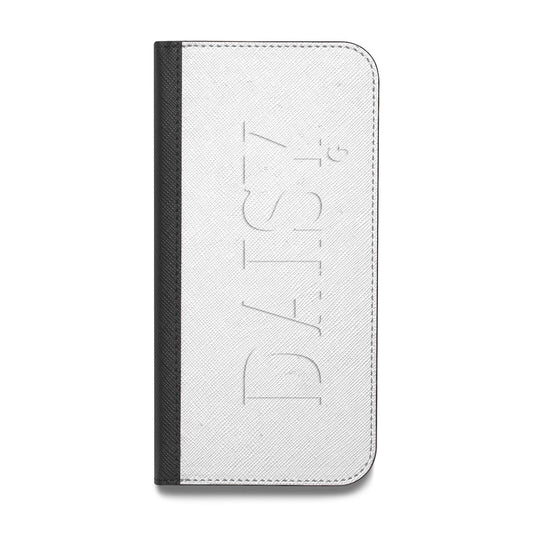 Personalised Clear Name Vegan Leather Flip Samsung Case