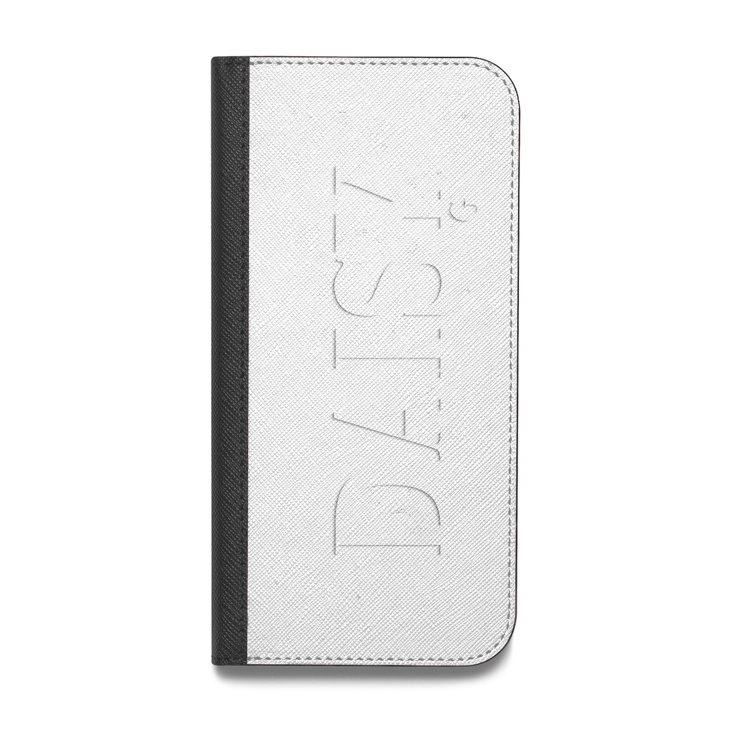 Personalised Clear Name Vegan Leather Flip iPhone Case