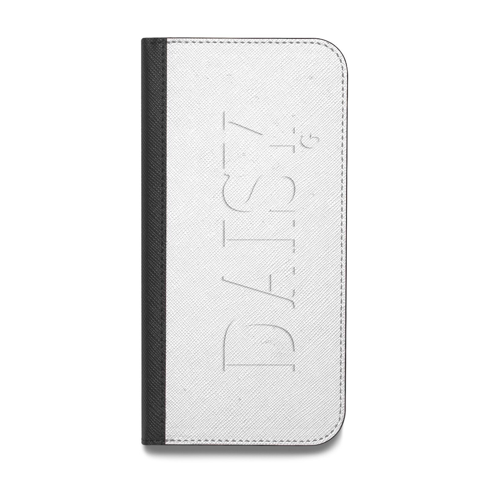 Personalised Clear Name Vegan Leather Flip iPhone Case