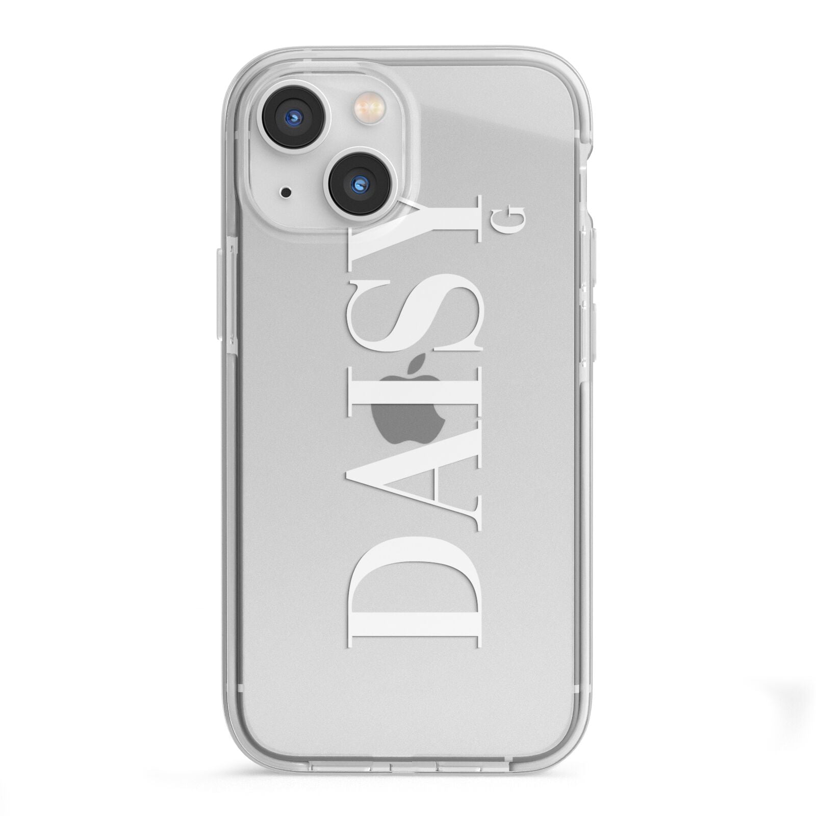 Personalised Clear Name iPhone 13 Mini TPU Impact Case with White Edges