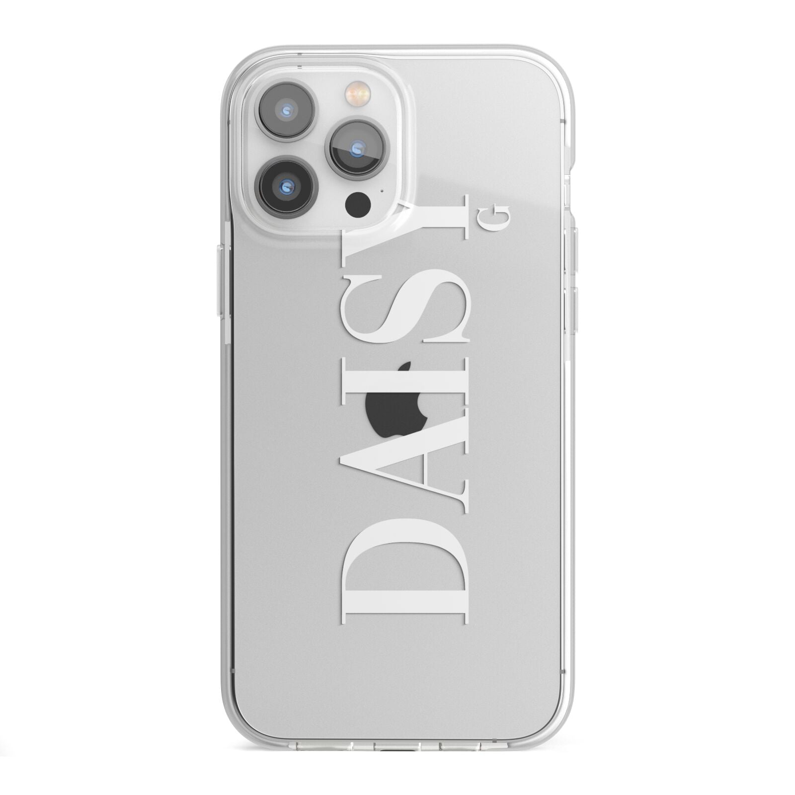 Personalised Clear Name iPhone 13 Pro Max TPU Impact Case with White Edges