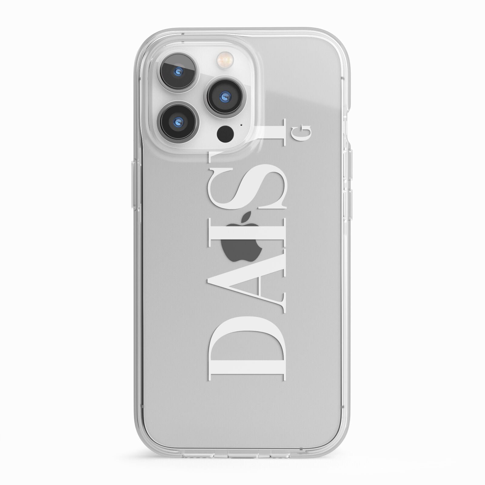Personalised Clear Name iPhone 13 Pro TPU Impact Case with White Edges