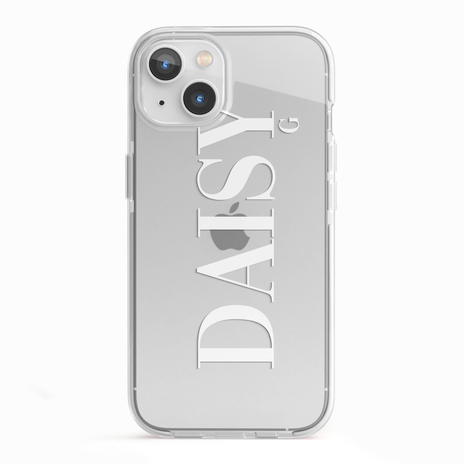 Personalised Clear Name iPhone 13 TPU Impact Case with White Edges