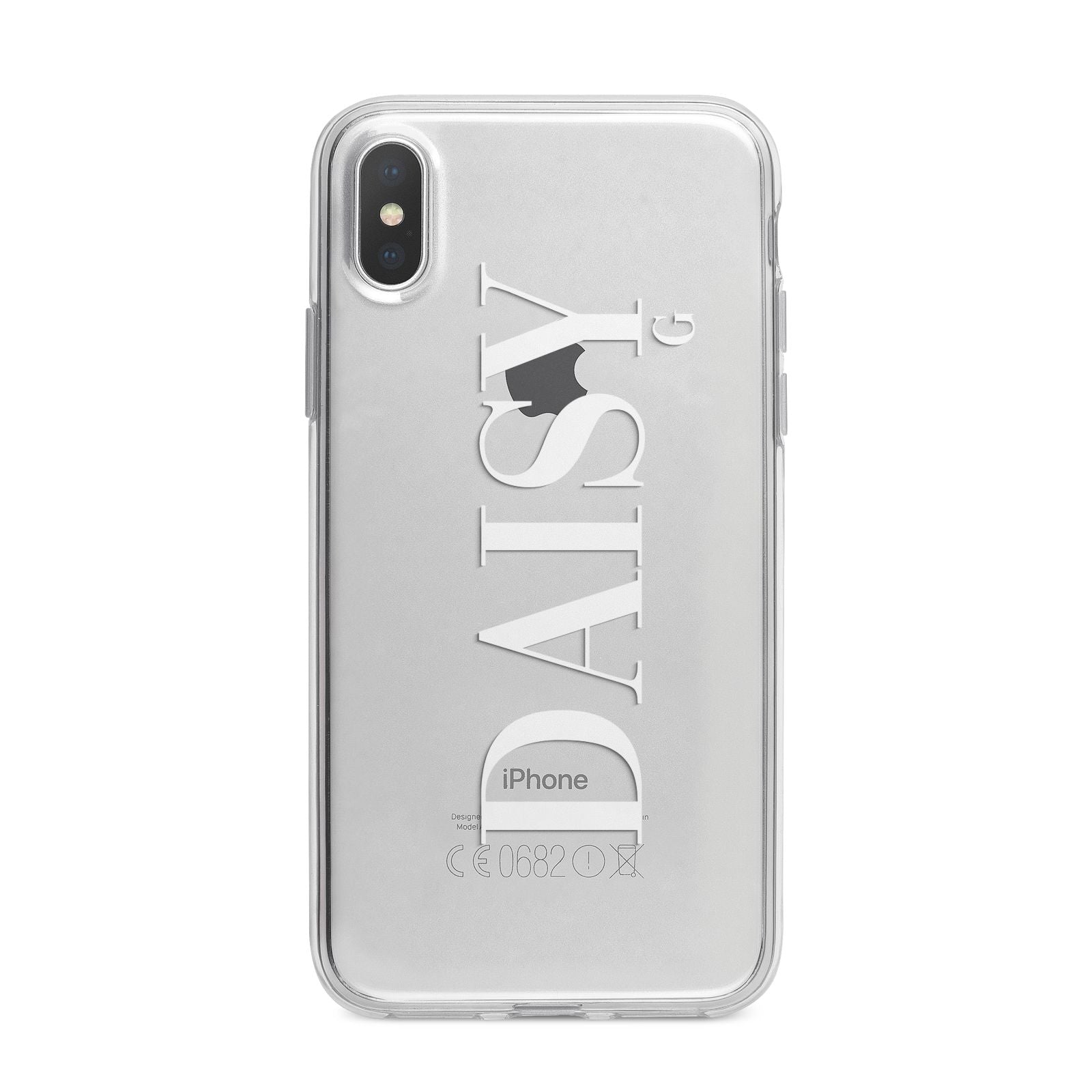 Personalised Clear Name iPhone X Bumper Case on Silver iPhone Alternative Image 1