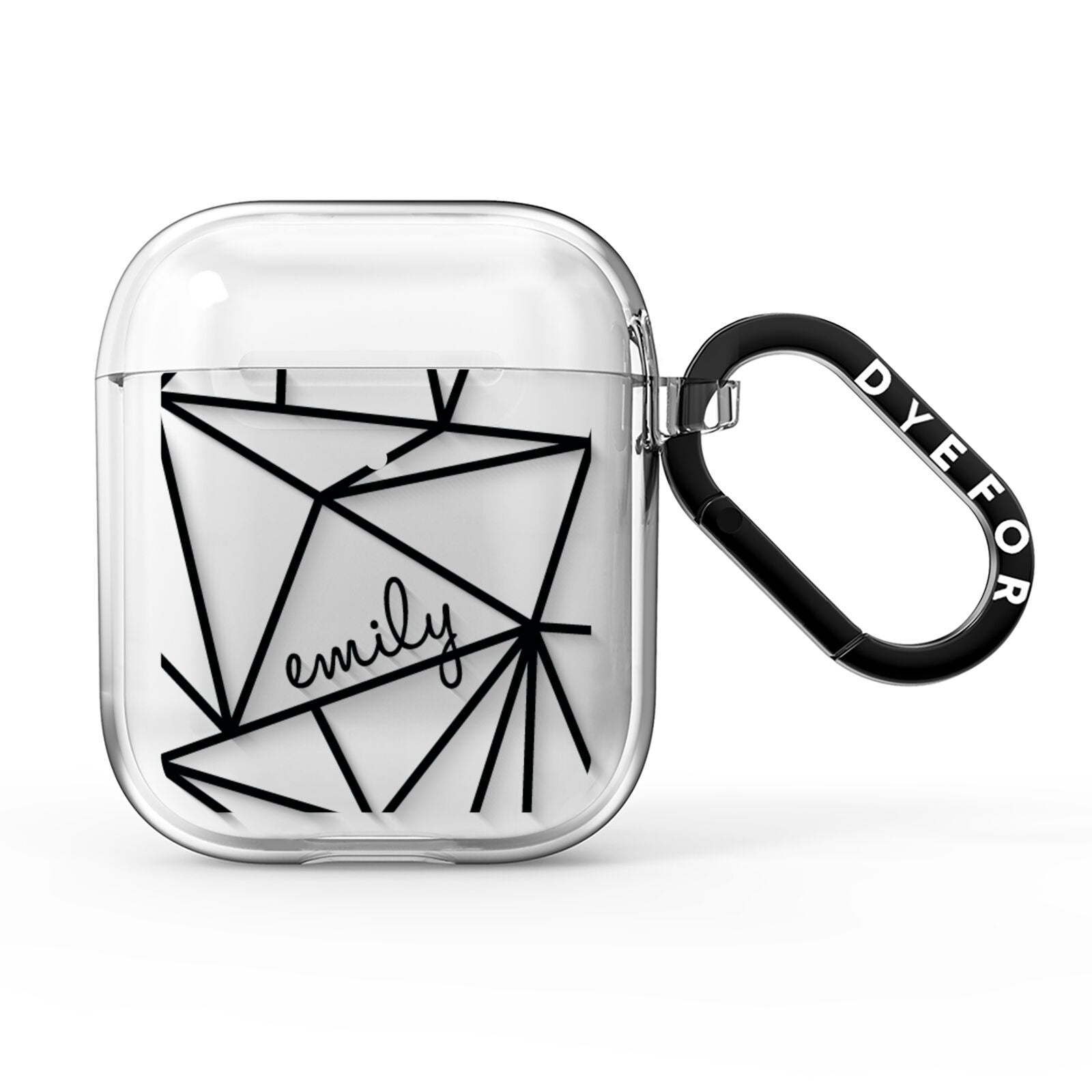 Personalised Clear Outlines Name Black AirPods Clear Case