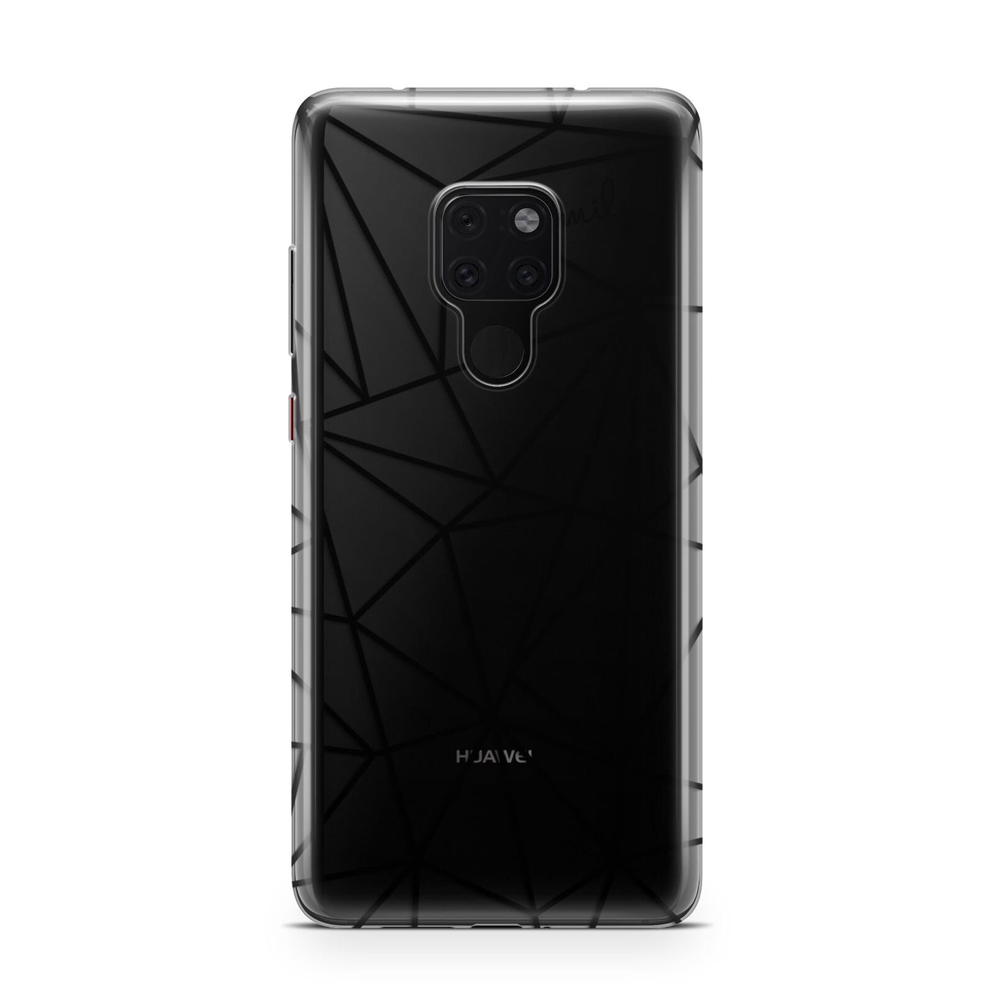 Personalised Clear Outlines Name Black Huawei Mate 20 Phone Case