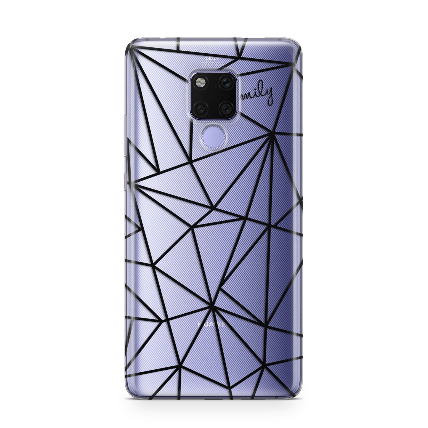 Personalised Clear Outlines Name Black Huawei Mate 20X Phone Case