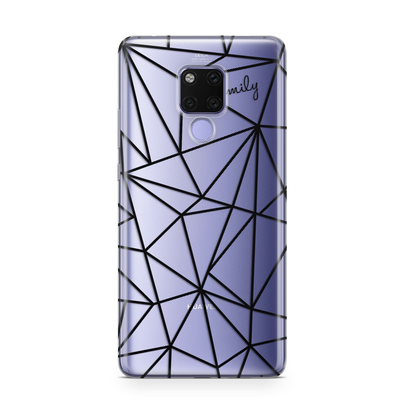 Personalised Clear Outlines Name Black Huawei Mate 20X Phone Case