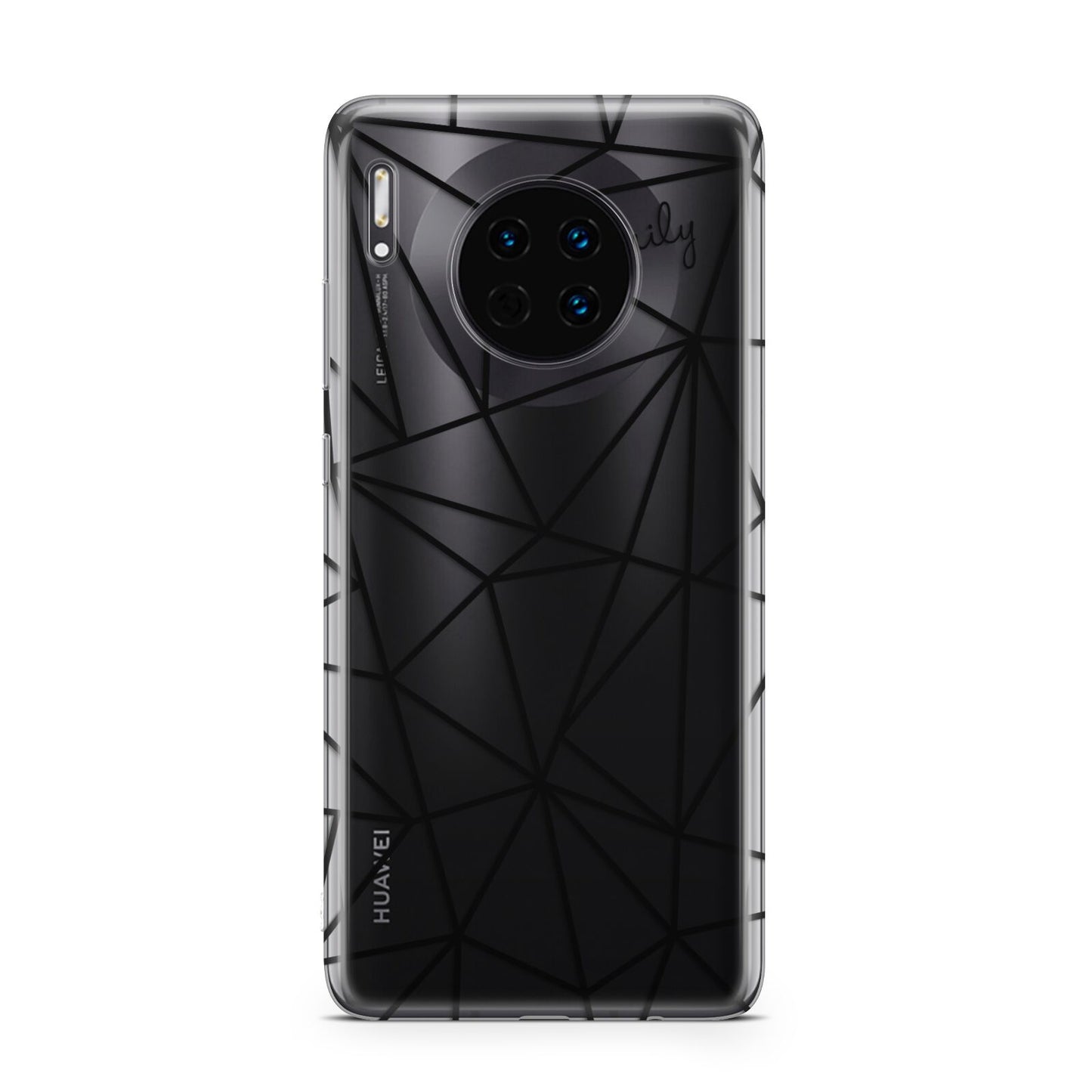 Personalised Clear Outlines Name Black Huawei Mate 30