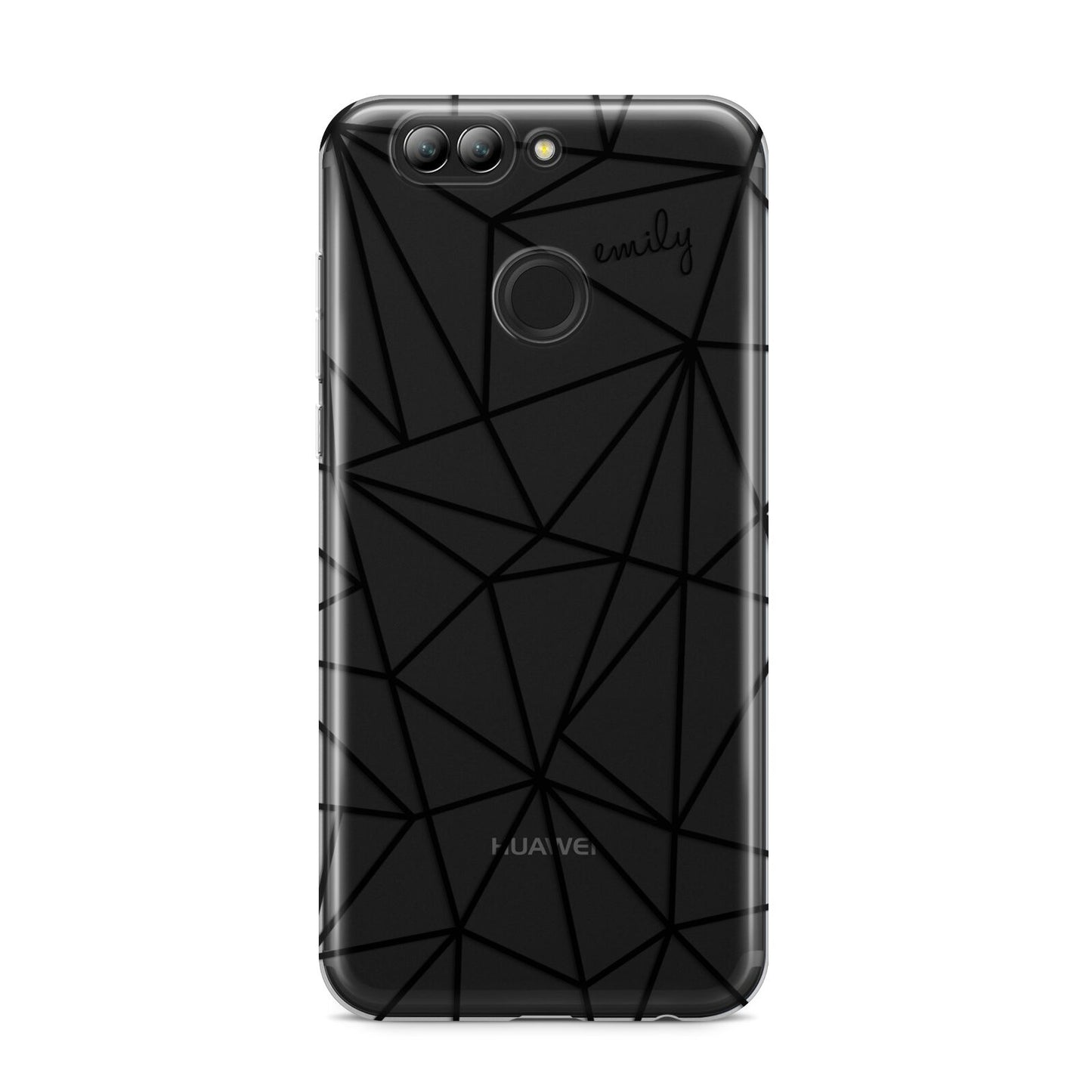 Personalised Clear Outlines Name Black Huawei Nova 2s Phone Case