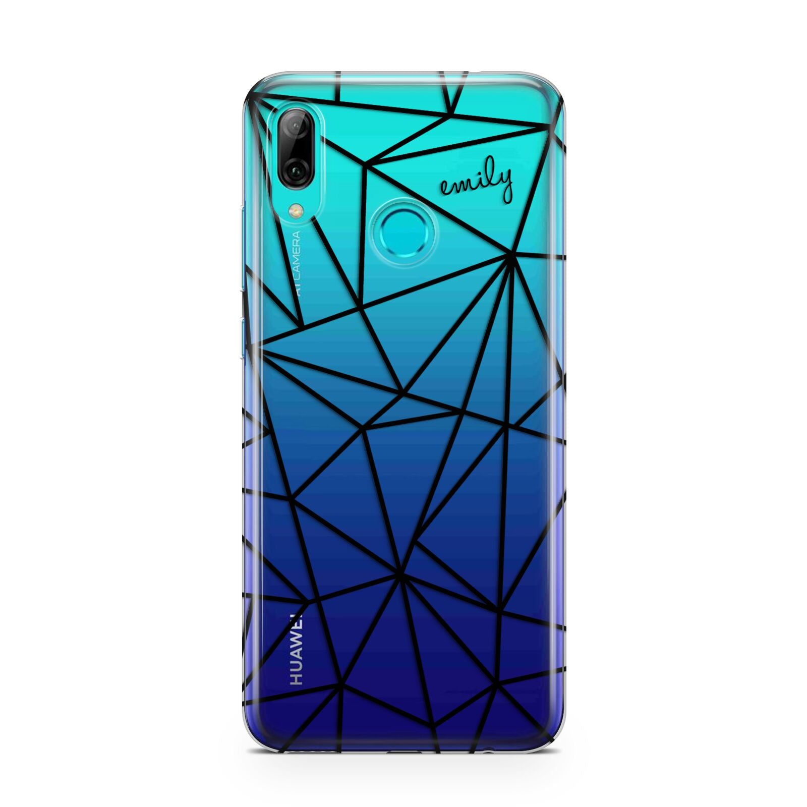 Personalised Clear Outlines Name Black Huawei P Smart 2019 Case