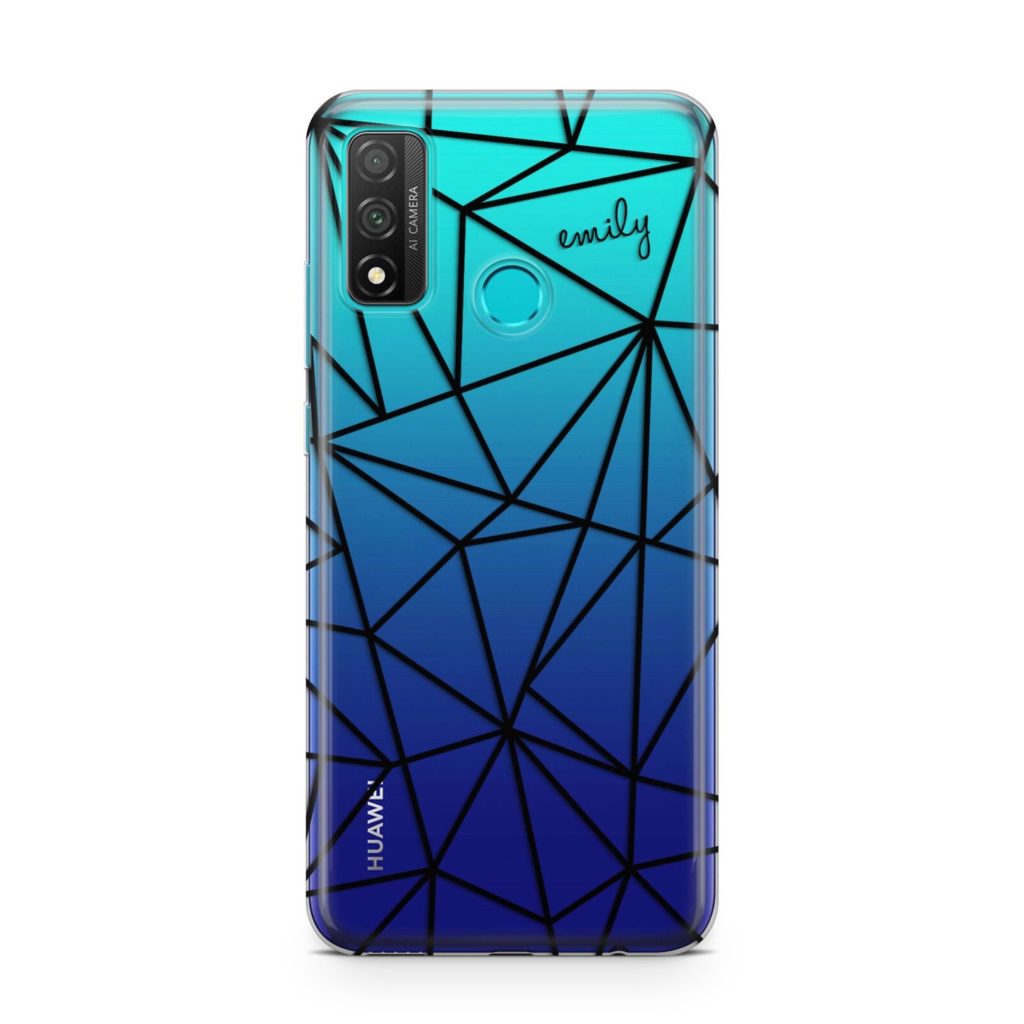 Personalised Clear Outlines Name Black Huawei P Smart 2020