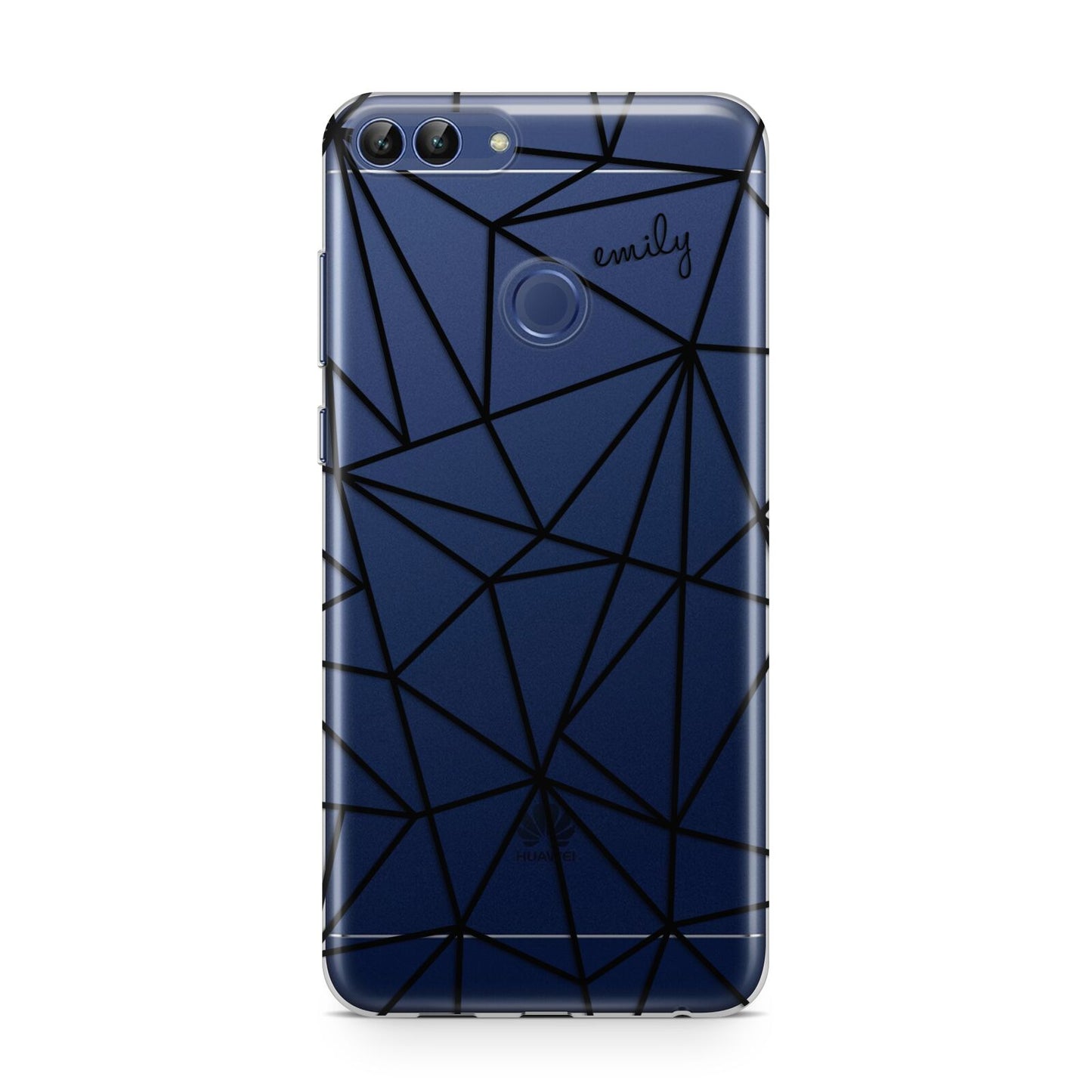 Personalised Clear Outlines Name Black Huawei P Smart Case