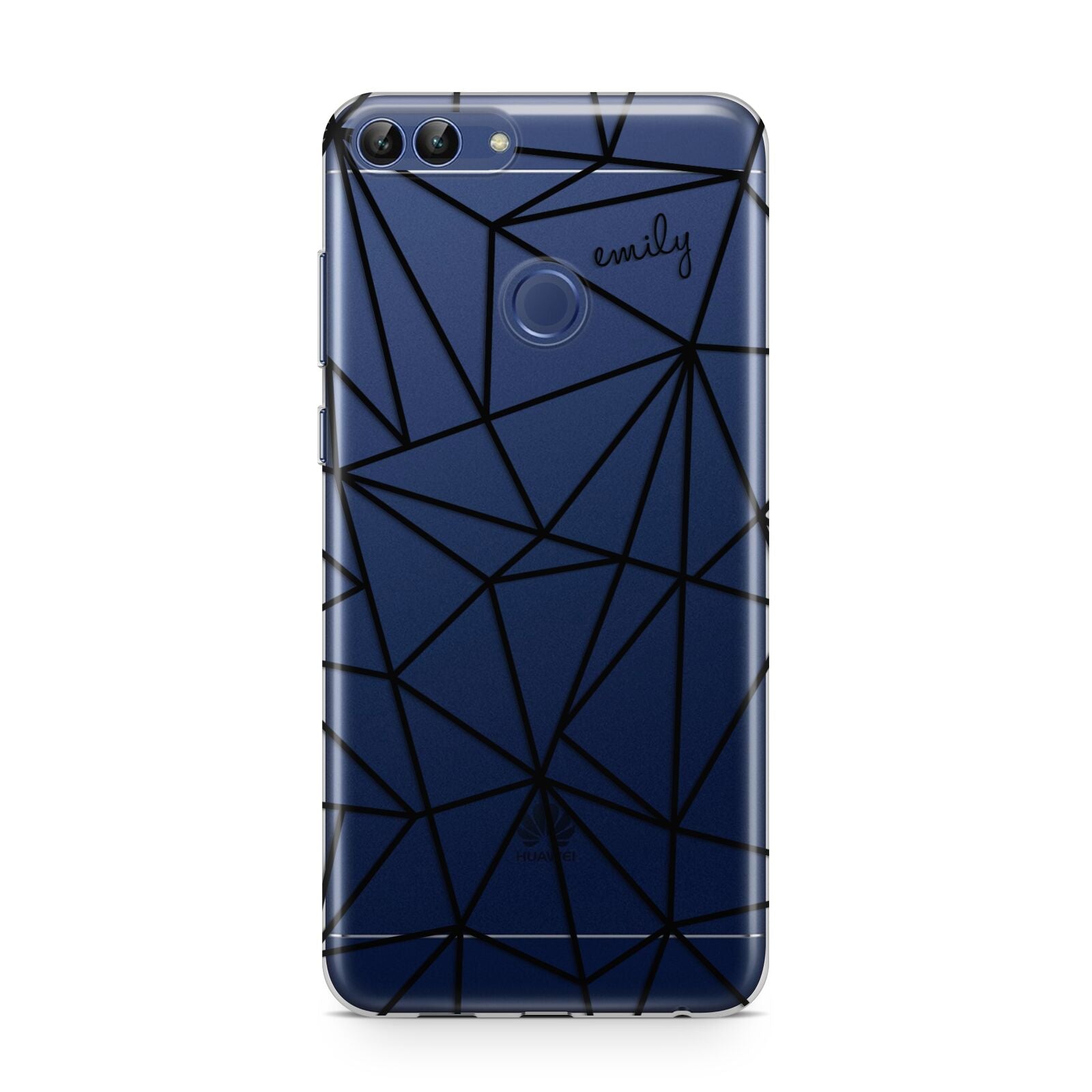 Personalised Clear Outlines Name Black Huawei P Smart Case
