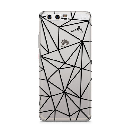 Personalised Clear Outlines Name Black Huawei P10 Phone Case