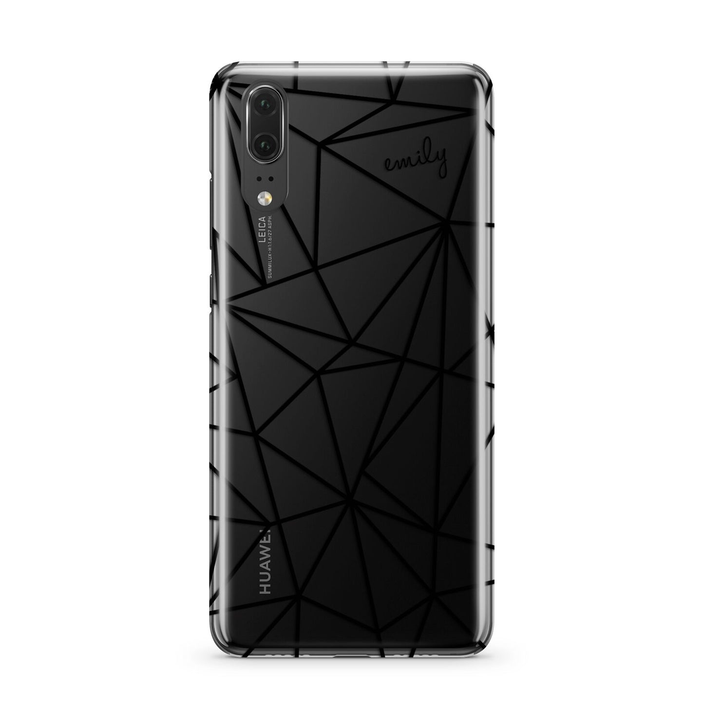 Personalised Clear Outlines Name Black Huawei P20 Phone Case