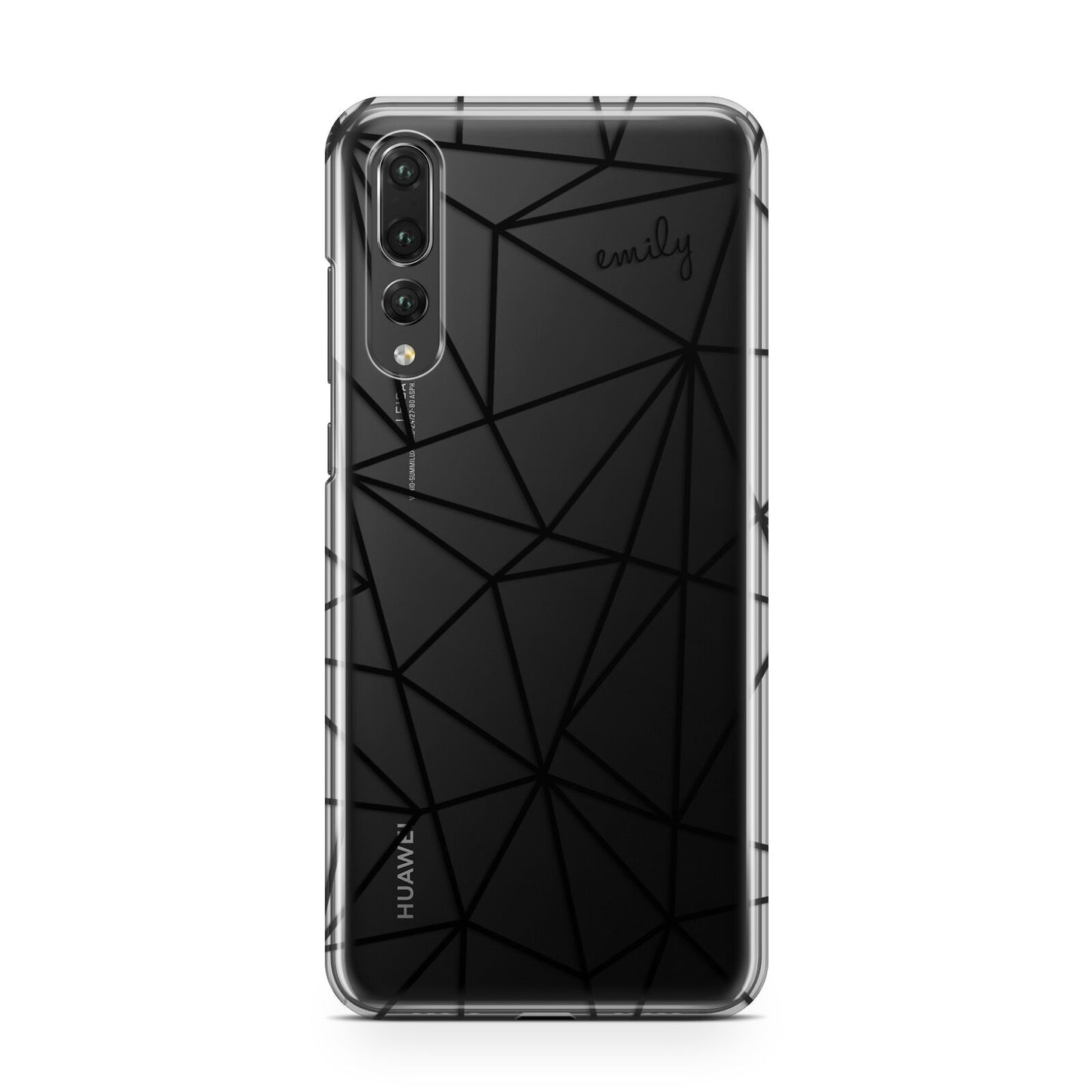 Personalised Clear Outlines Name Black Huawei P20 Pro Phone Case