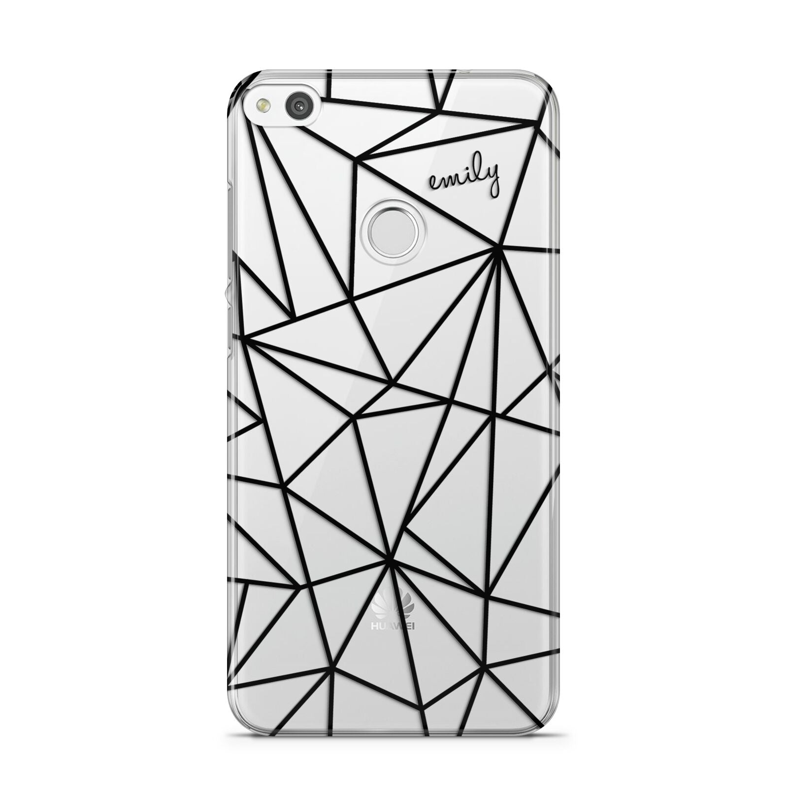 Personalised Clear Outlines Name Black Huawei P8 Lite Case