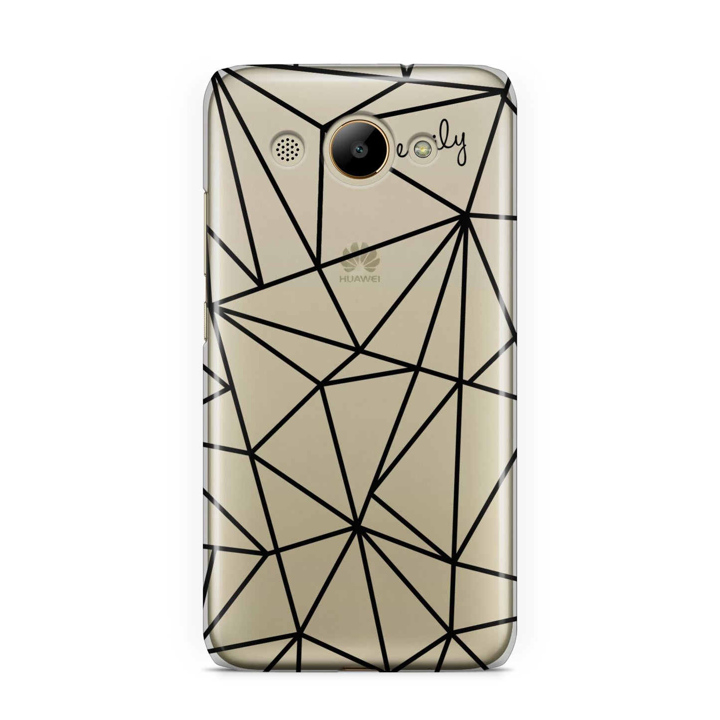 Personalised Clear Outlines Name Black Huawei Y3 2017