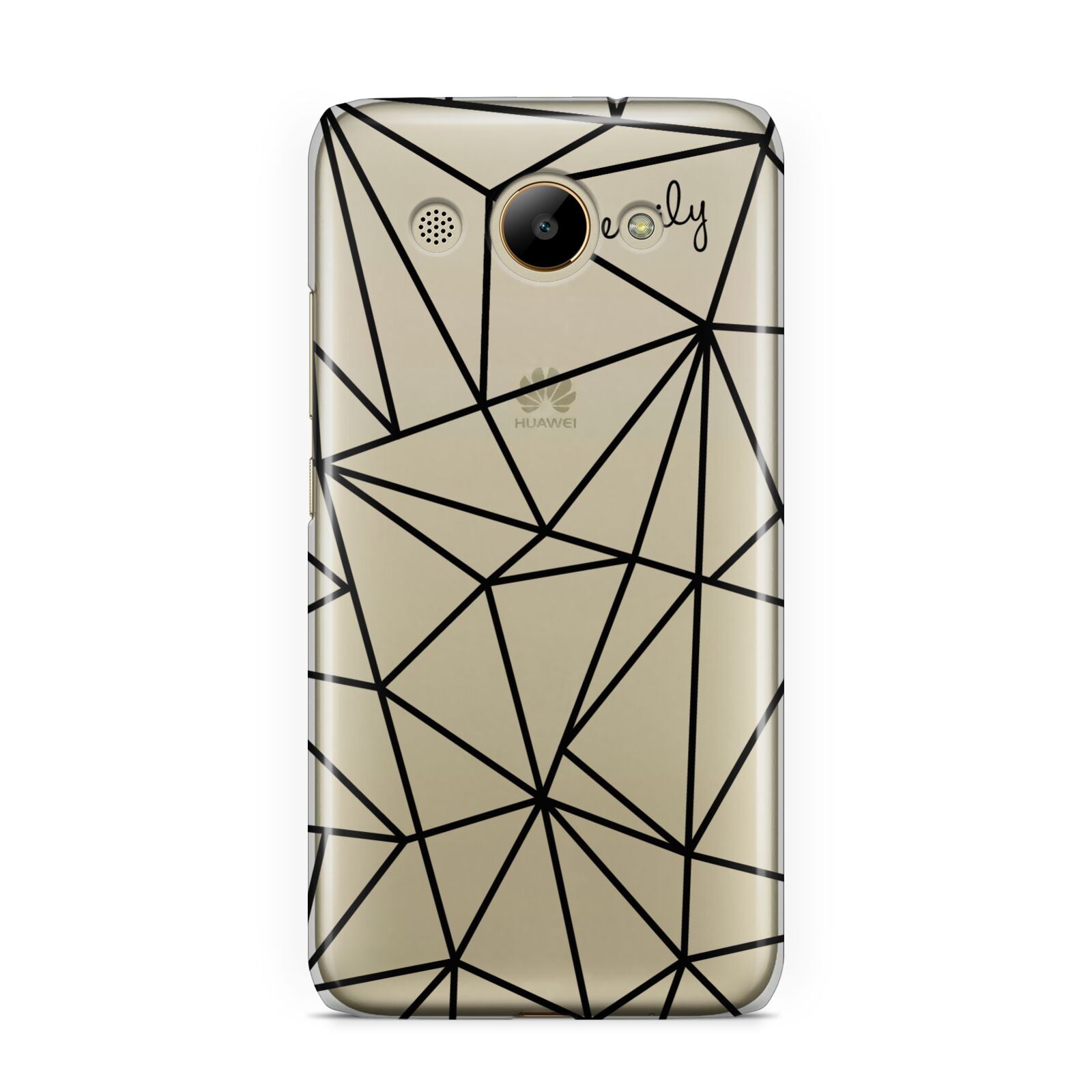 Personalised Clear Outlines Name Black Huawei Y3 2017