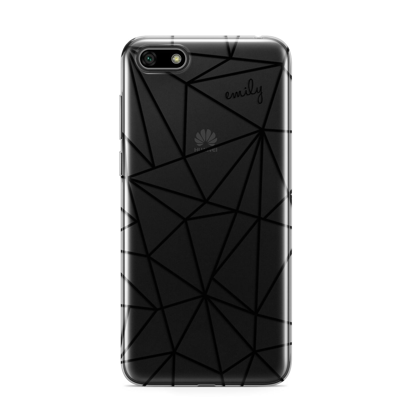 Personalised Clear Outlines Name Black Huawei Y5 Prime 2018 Phone Case