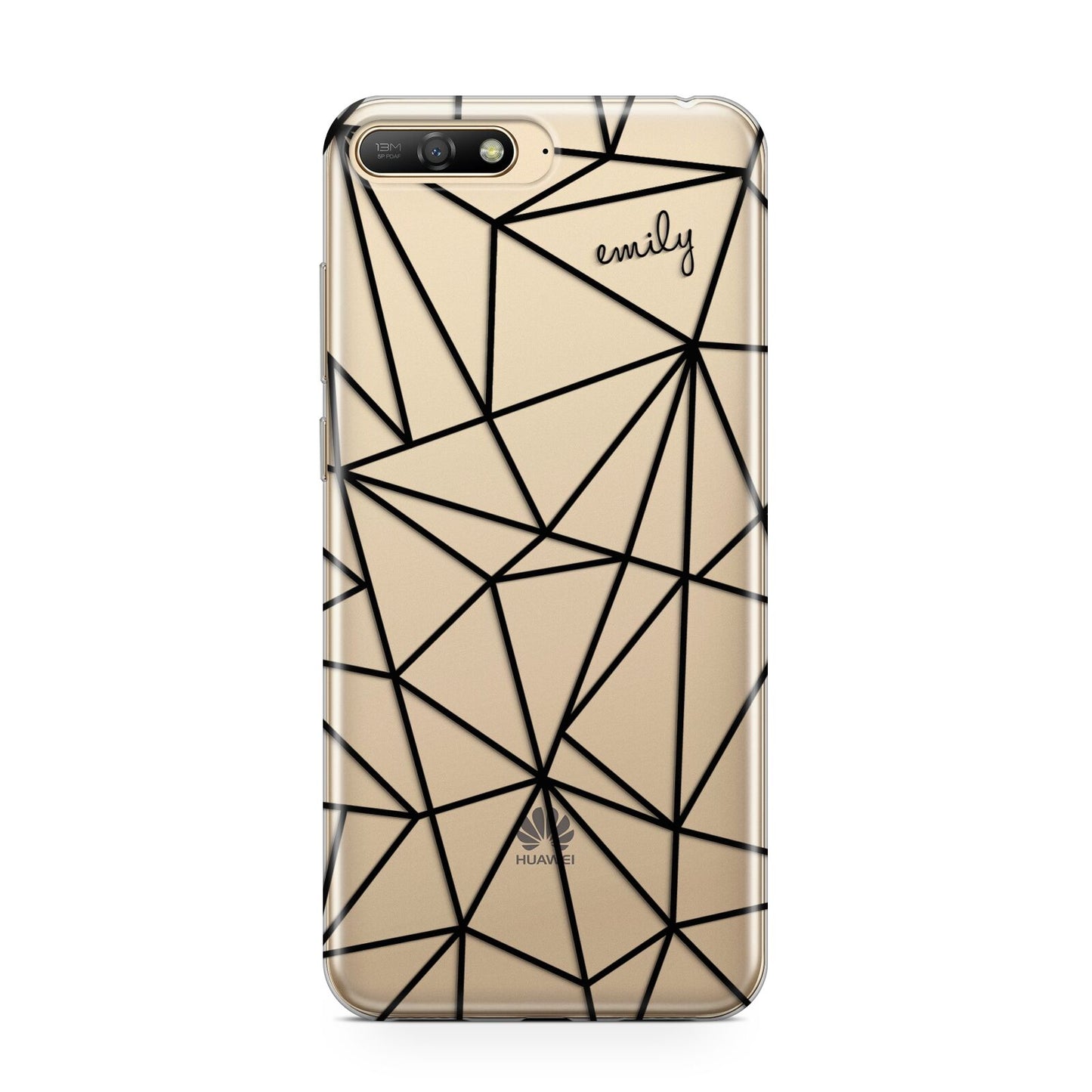 Personalised Clear Outlines Name Black Huawei Y6 2018