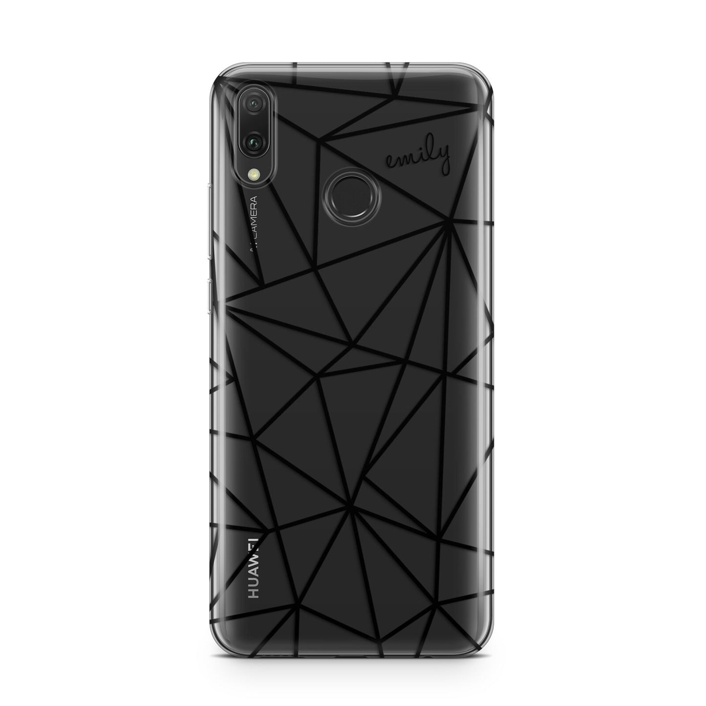 Personalised Clear Outlines Name Black Huawei Y9 2019