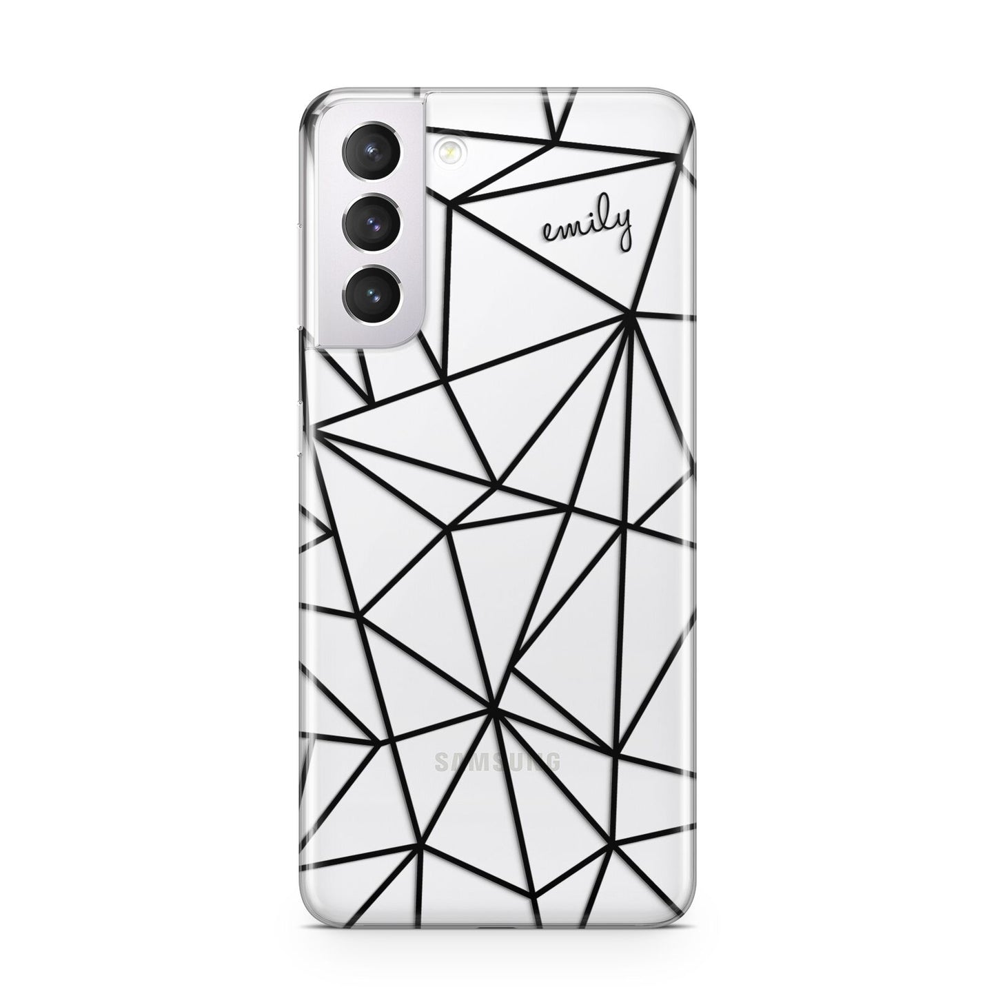 Personalised Clear Outlines Name Black Samsung S21 Case