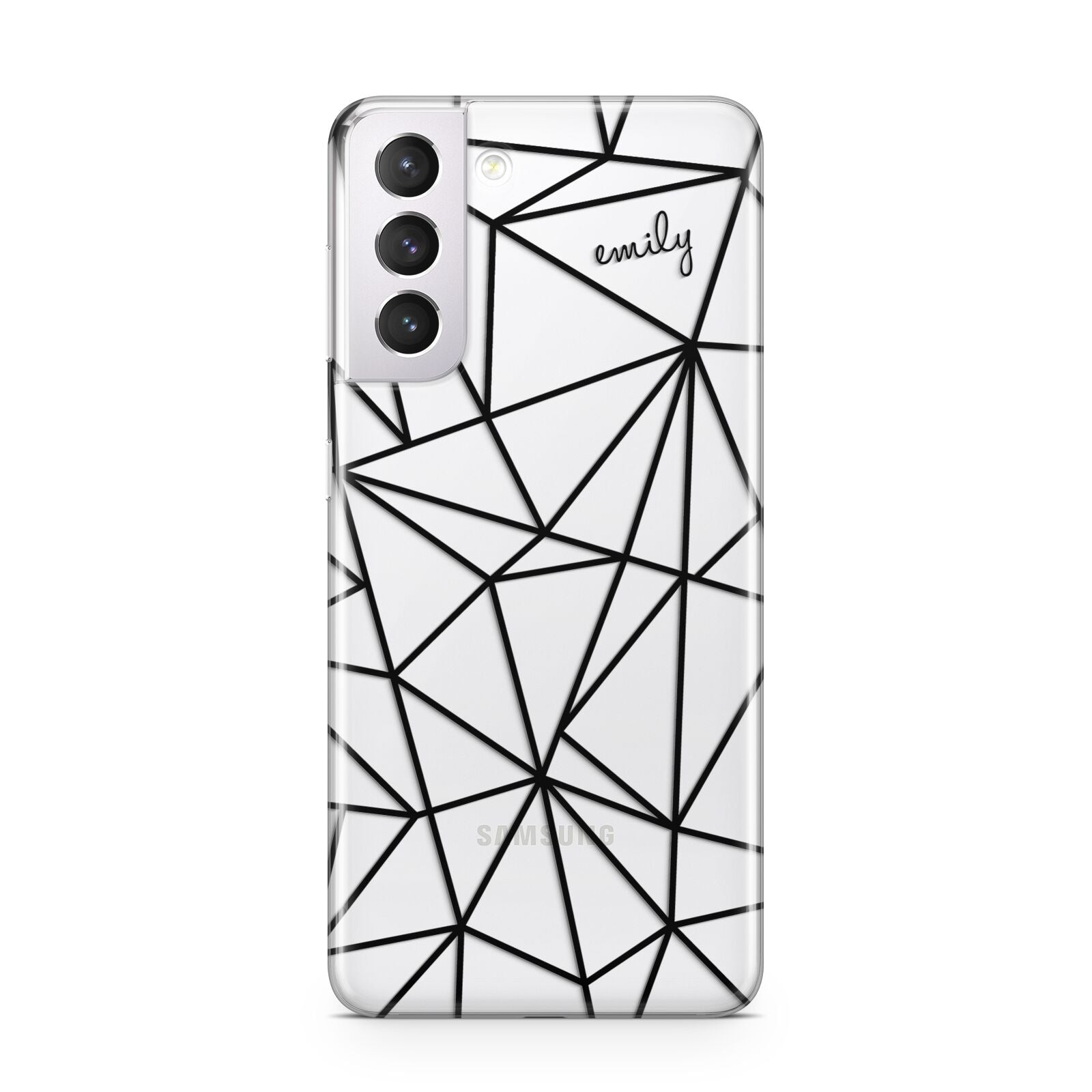 Personalised Clear Outlines Name Black Samsung S21 Case