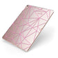 Personalised Clear Outlines Name Pink Apple iPad Case on Rose Gold iPad Side View