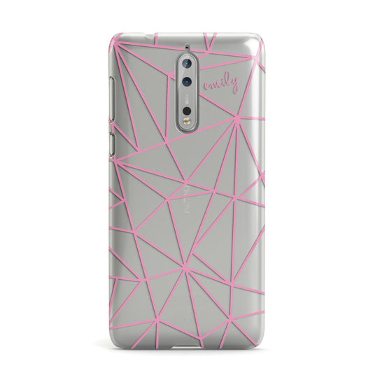 Personalised Clear Outlines Name Pink Nokia Case