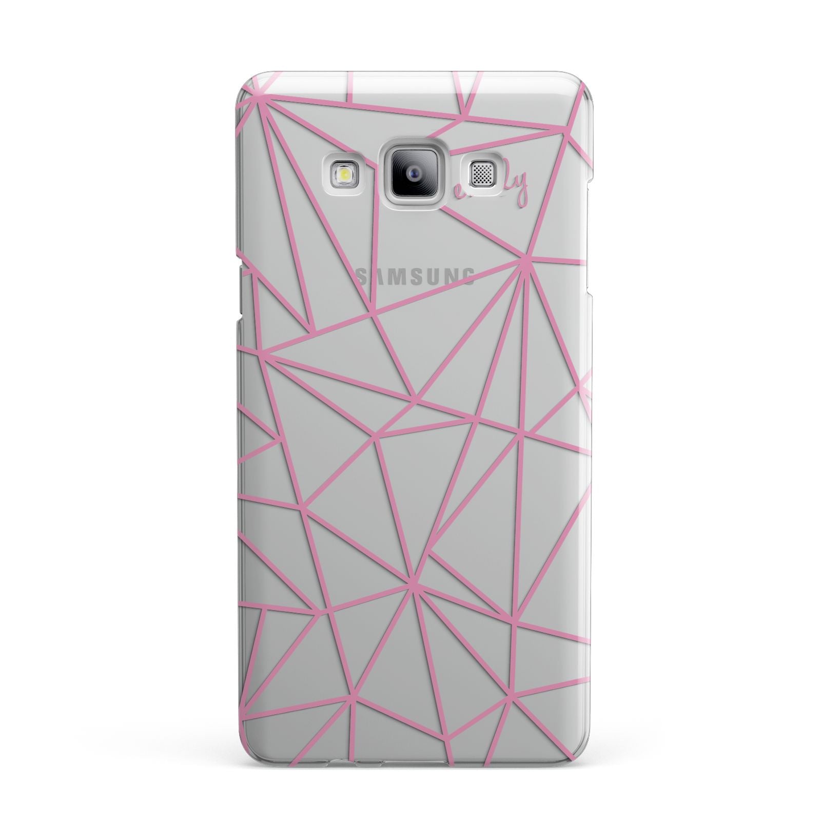 Personalised Clear Outlines Name Pink Samsung Galaxy A7 2015 Case