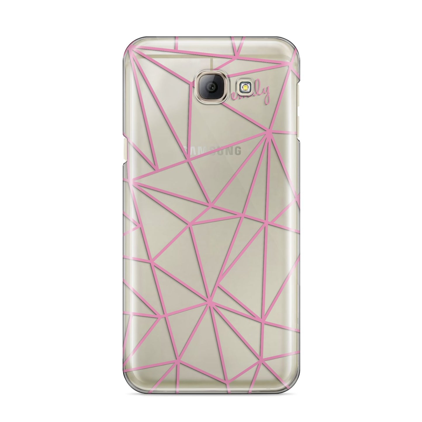Personalised Clear Outlines Name Pink Samsung Galaxy A8 2016 Case