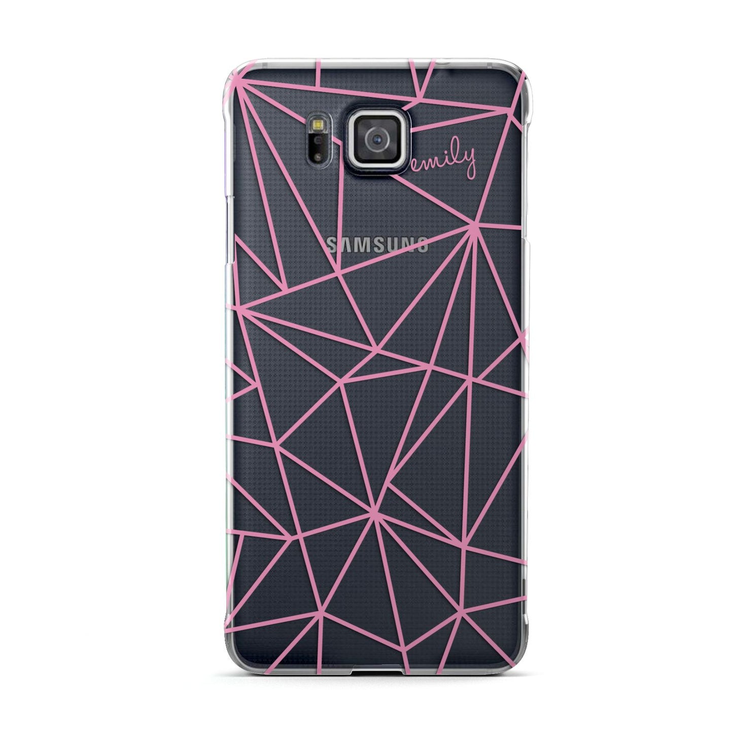 Personalised Clear Outlines Name Pink Samsung Galaxy Alpha Case