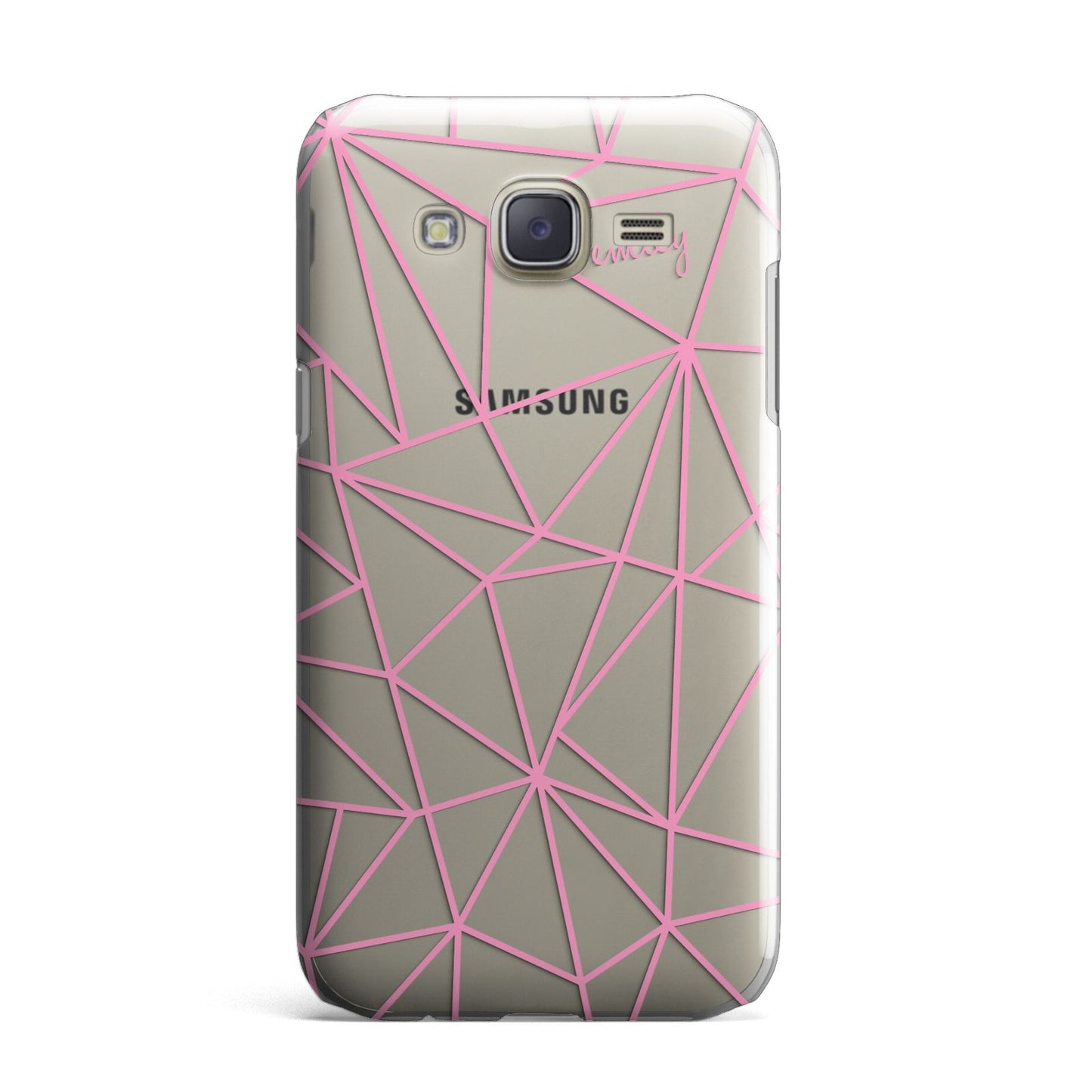 Personalised Clear Outlines Name Pink Samsung Galaxy J7 Case