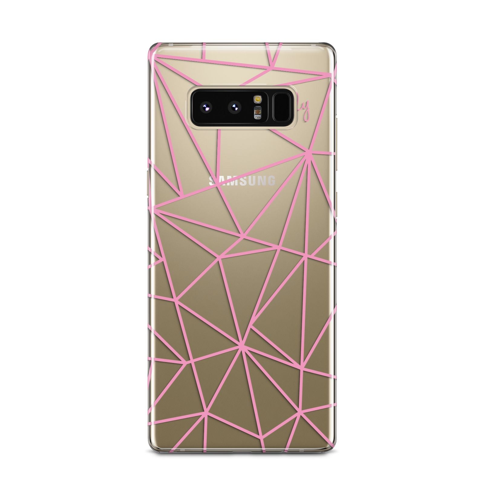 Personalised Clear Outlines Name Pink Samsung Galaxy Note 8 Case