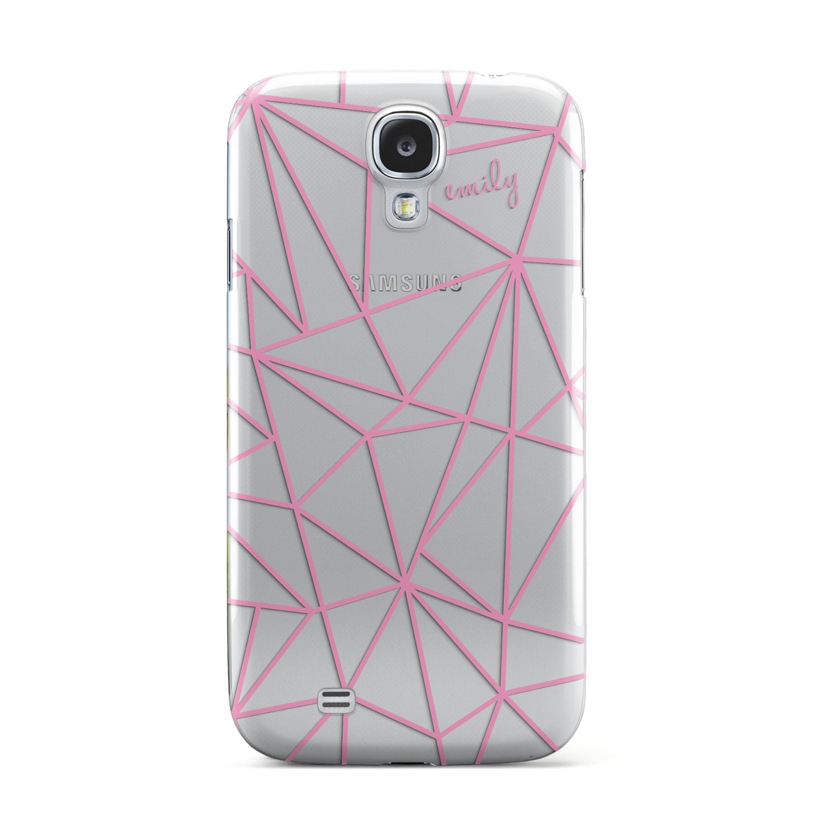 Personalised Clear Outlines Name Pink Samsung Galaxy S4 Case