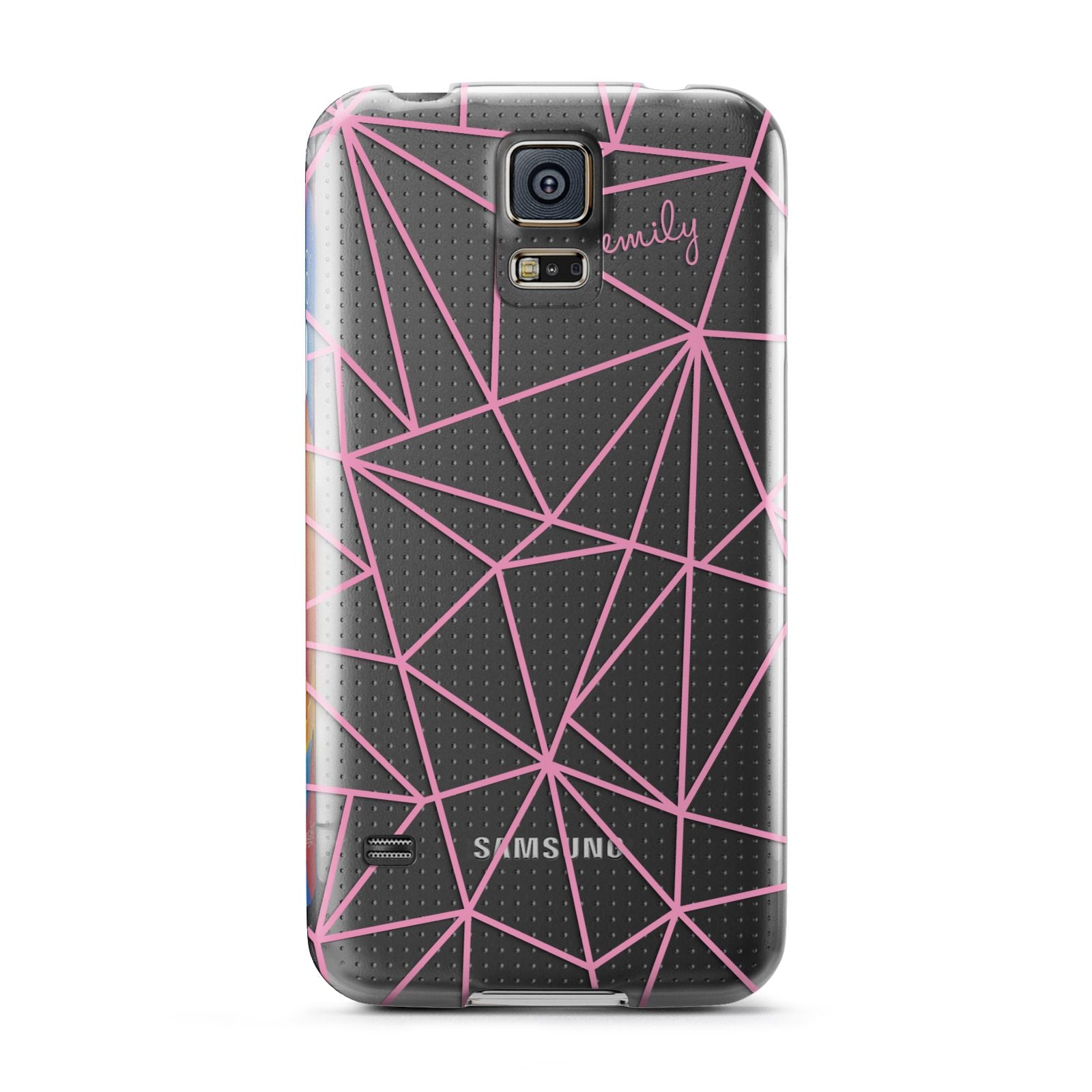 Personalised Clear Outlines Name Pink Samsung Galaxy S5 Case