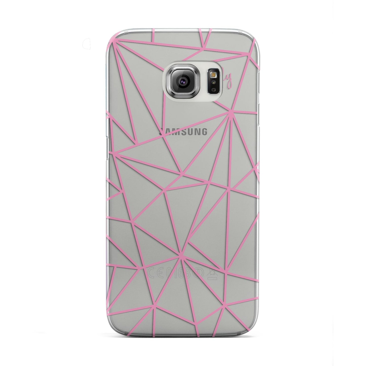 Personalised Clear Outlines Name Pink Samsung Galaxy S6 Edge Case