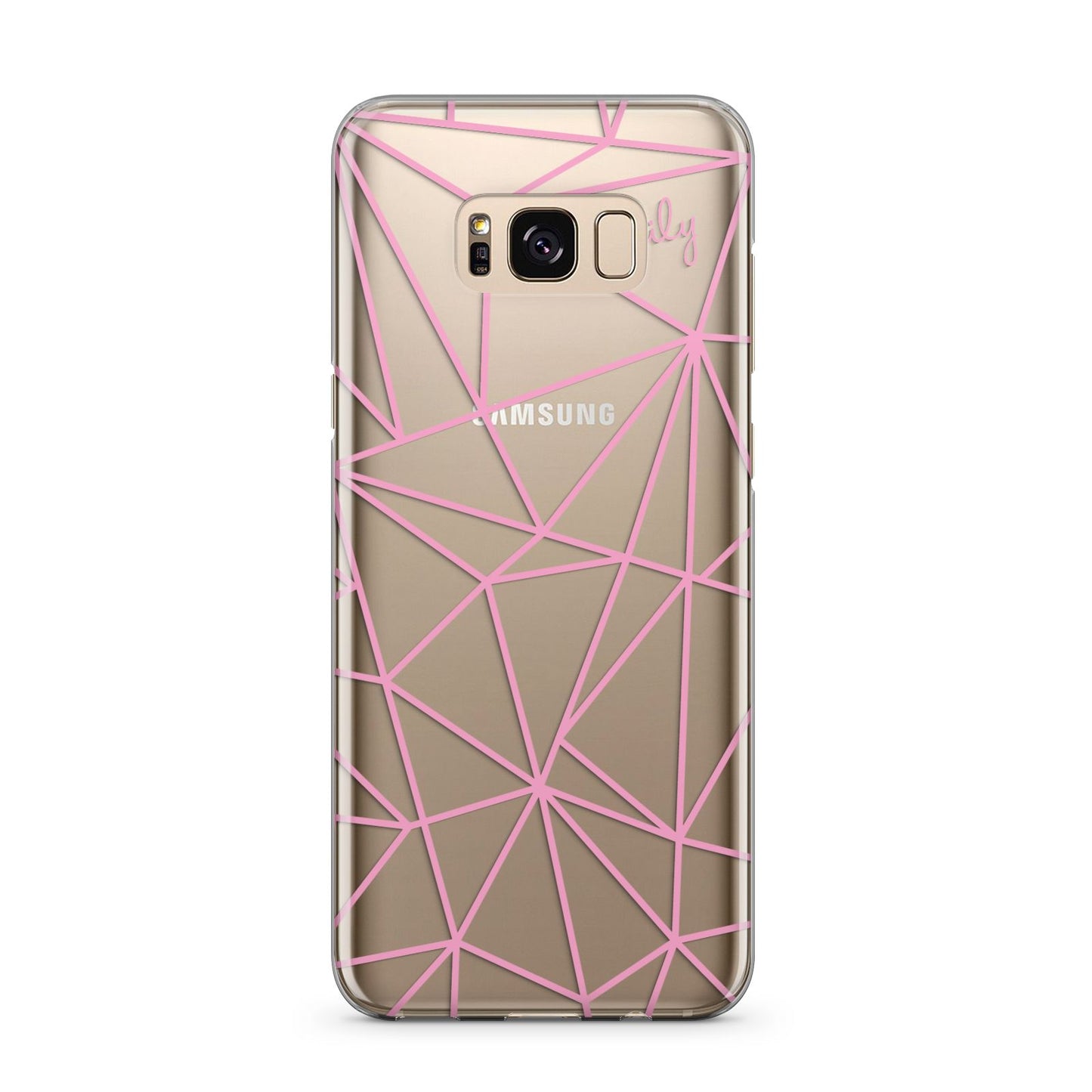 Personalised Clear Outlines Name Pink Samsung Galaxy S8 Plus Case