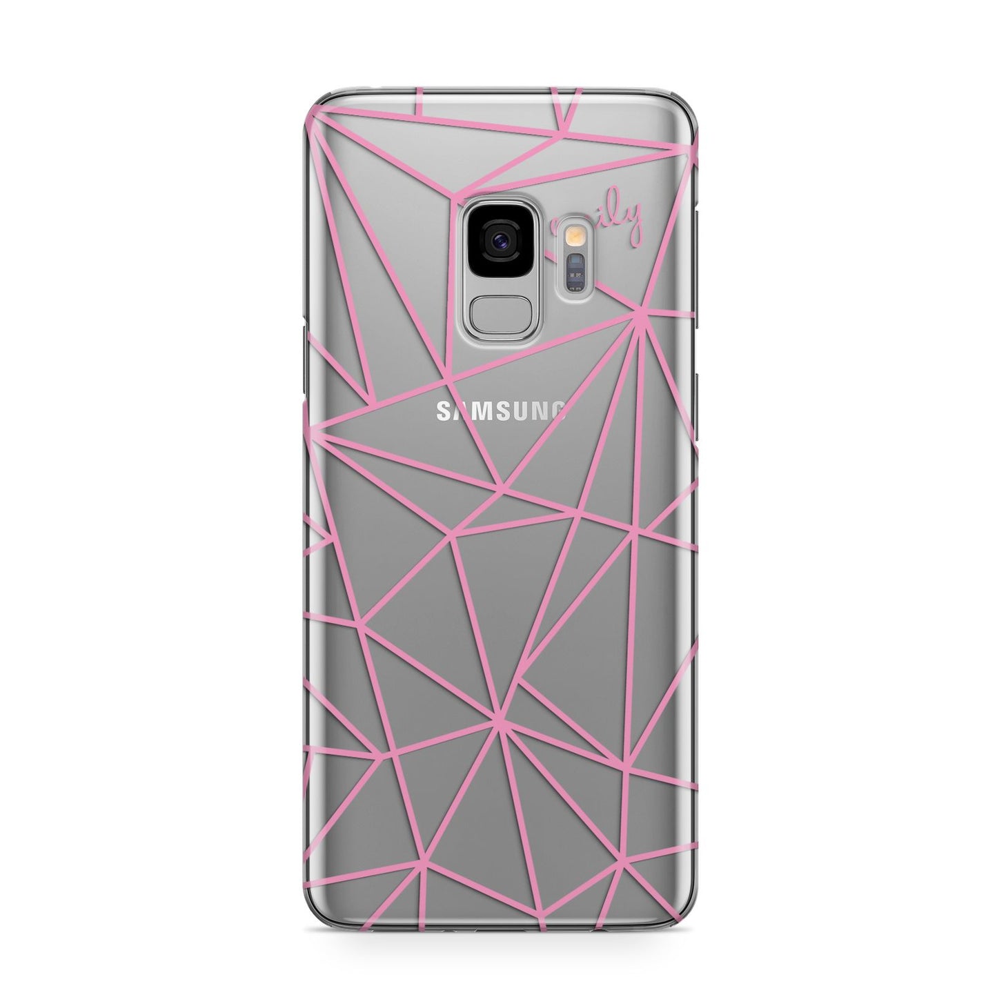 Personalised Clear Outlines Name Pink Samsung Galaxy S9 Case