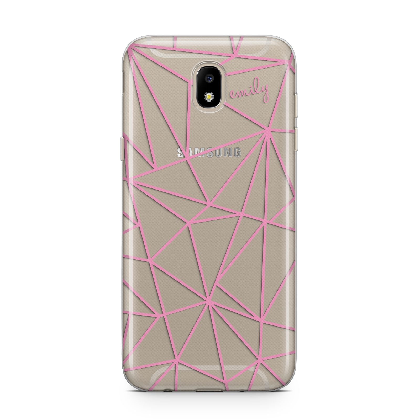 Personalised Clear Outlines Name Pink Samsung J5 2017 Case